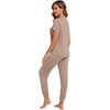 image:imageWiWi Pajamas for Women Soft Pajama Sets Short Sleeve Tops with Jogger Pants Viscose from Bamboo Pjs SXXLBcamel
