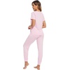image:imageWiWi Pajamas for Women Soft Pajama Sets Short Sleeve Tops with Jogger Pants Viscose from Bamboo Pjs SXXLBpink