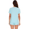 image:imageWiWi Pajamas for Women Super Soft Short Sleeve Top with Shorts Pajama Set Crewneck Summer Cooling Sleepwear Sets SXXLAaqua