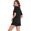 image:imageWiWi Pajamas for Women Super Soft Short Sleeve Top with Shorts Pajama Set Crewneck Summer Cooling Sleepwear Sets SXXLAblack