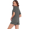 image:imageWiWi Pajamas for Women Super Soft Short Sleeve Top with Shorts Pajama Set Crewneck Summer Cooling Sleepwear Sets SXXLAiron Grey