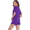 image:imageWiWi Pajamas for Women Super Soft Short Sleeve Top with Shorts Pajama Set Crewneck Summer Cooling Sleepwear Sets SXXLAlilac