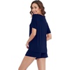 image:imageWiWi Pajamas for Women Super Soft Short Sleeve Top with Shorts Pajama Set Crewneck Summer Cooling Sleepwear Sets SXXLAnavy