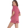 image:imageWiWi Pajamas for Women Super Soft Short Sleeve Top with Shorts Pajama Set Crewneck Summer Cooling Sleepwear Sets SXXLApale Violet Red
