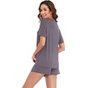 image:imageWiWi Pajamas for Women Super Soft Short Sleeve Top with Shorts Pajama Set Crewneck Summer Cooling Sleepwear Sets SXXLApurplish Grey