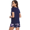 image:imageWiWi Pajamas for Women Super Soft Short Sleeve Top with Shorts Pajama Set Crewneck Summer Cooling Sleepwear Sets SXXLBdark NavyPurple Floral