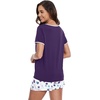 image:imageWiWi Pajamas for Women Super Soft Short Sleeve Top with Shorts Pajama Set Crewneck Summer Cooling Sleepwear Sets SXXLBdark Purple Dots