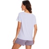 image:imageWiWi Pajamas for Women Super Soft Short Sleeve Top with Shorts Pajama Set Crewneck Summer Cooling Sleepwear Sets SXXLBpastel Purple