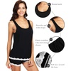 image:imageWiWi Pajamas for Women Super Soft Sleeveless Top with Shorts Cooling Pajama Sets Bamboo Viscose 2 Piece Sleepwear Set S4XAblack