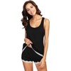 image:imageWiWi Pajamas for Women Super Soft Sleeveless Top with Shorts Cooling Pajama Sets Bamboo Viscose 2 Piece Sleepwear Set S4XAblack