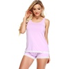 image:imageWiWi Pajamas for Women Super Soft Sleeveless Top with Shorts Cooling Pajama Sets Bamboo Viscose 2 Piece Sleepwear Set S4XAlight Purple