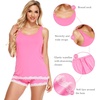 image:imageWiWi Pajamas for Women Super Soft Sleeveless Top with Shorts Cooling Pajama Sets Bamboo Viscose 2 Piece Sleepwear Set S4XAraspberry Pink