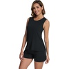 image:imageWiWi Pajamas for Women Tank Top Pajama Set Sleeveless Viscose from Bamboo Sleepwear Soft Shorts Pjs Sets Pj Loungewear SXXLBlack
