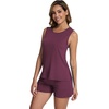 image:imageWiWi Pajamas for Women Tank Top Pajama Set Sleeveless Viscose from Bamboo Sleepwear Soft Shorts Pjs Sets Pj Loungewear SXXLDark Purple