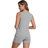 image:imageWiWi Pajamas for Women Tank Top Pajama Set Sleeveless Viscose from Bamboo Sleepwear Soft Shorts Pjs Sets Pj Loungewear SXXLHeather Grey