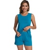 image:imageWiWi Pajamas for Women Tank Top Pajama Set Sleeveless Viscose from Bamboo Sleepwear Soft Shorts Pjs Sets Pj Loungewear SXXLTeal Blue
