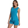 image:imageWiWi Pajamas for Women Tank Top Pajama Set Sleeveless Viscose from Bamboo Sleepwear Soft Shorts Pjs Sets Pj Loungewear SXXLTeal Blue