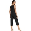 image:imageWiWi Pajamas for WomenViscose Made from Bamboo Sleeveless Pjs Tank Top Capri Pants Pajama Set SXXLAblack