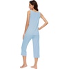 image:imageWiWi Pajamas for WomenViscose Made from Bamboo Sleeveless Pjs Tank Top Capri Pants Pajama Set SXXLApale Blue