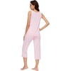 image:imageWiWi Pajamas for WomenViscose Made from Bamboo Sleeveless Pjs Tank Top Capri Pants Pajama Set SXXLApink