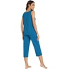 image:imageWiWi Pajamas for WomenViscose Made from Bamboo Sleeveless Pjs Tank Top Capri Pants Pajama Set SXXLAteal Blue