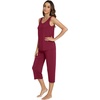image:imageWiWi Pajamas for WomenViscose Made from Bamboo Sleeveless Pjs Tank Top Capri Pants Pajama Set SXXLAwine