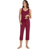image:imageWiWi Pajamas for WomenViscose Made from Bamboo Sleeveless Pjs Tank Top Capri Pants Pajama Set SXXLAwine