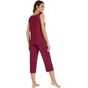 image:imageWiWi Pajamas for WomenViscose Made from Bamboo Sleeveless Pjs Tank Top Capri Pants Pajama Set SXXLAwine
