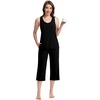 image:imageWiWi Pajamas for WomenViscose Made from Bamboo Sleeveless Pjs Tank Top Capri Pants Pajama Set SXXLBblack
