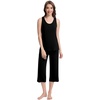 image:imageWiWi Pajamas for WomenViscose Made from Bamboo Sleeveless Pjs Tank Top Capri Pants Pajama Set SXXLBblack