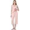 image:imageWiWi Pajamas for WomenViscose Made from Bamboo Sleeveless Pjs Tank Top Capri Pants Pajama Set SXXLBcream Pink