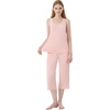 image:imageWiWi Pajamas for WomenViscose Made from Bamboo Sleeveless Pjs Tank Top Capri Pants Pajama Set SXXLBcream Pink