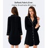 image:imageWiWi Soft Cooling Nightgowns for Women Bamboo Viscose Long Sleeve Sleep Shirt Button Down Sleepwear Boyfriend Gown SXXLAblack