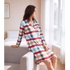 image:imageWiWi Soft Cooling Nightgowns for Women Bamboo Viscose Long Sleeve Sleep Shirt Button Down Sleepwear Boyfriend Gown SXXLAgreen Plaid