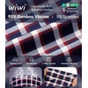 image:imageWiWi Soft Cooling Nightgowns for Women Bamboo Viscose Long Sleeve Sleep Shirt Button Down Sleepwear Boyfriend Gown SXXLAnavyRed Stripe Plaid