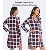 image:imageWiWi Soft Cooling Nightgowns for Women Bamboo Viscose Long Sleeve Sleep Shirt Button Down Sleepwear Boyfriend Gown SXXLAnavyRed Stripe Plaid