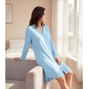 image:imageWiWi Soft Cooling Nightgowns for Women Bamboo Viscose Long Sleeve Sleep Shirt Button Down Sleepwear Boyfriend Gown SXXLApale Blue