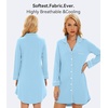 image:imageWiWi Soft Cooling Nightgowns for Women Bamboo Viscose Long Sleeve Sleep Shirt Button Down Sleepwear Boyfriend Gown SXXLApale Blue