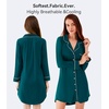 image:imageWiWi Soft Cooling Nightgowns for Women Bamboo Viscose Long Sleeve Sleep Shirt Button Down Sleepwear Boyfriend Gown SXXLApeacock Green
