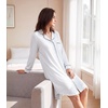 image:imageWiWi Soft Cooling Nightgowns for Women Bamboo Viscose Long Sleeve Sleep Shirt Button Down Sleepwear Boyfriend Gown SXXLApure White