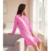 image:imageWiWi Soft Cooling Nightgowns for Women Bamboo Viscose Long Sleeve Sleep Shirt Button Down Sleepwear Boyfriend Gown SXXLAraspberry Pink