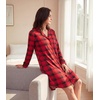 image:imageWiWi Soft Cooling Nightgowns for Women Bamboo Viscose Long Sleeve Sleep Shirt Button Down Sleepwear Boyfriend Gown SXXLAred Plaid