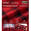image:imageWiWi Soft Cooling Nightgowns for Women Bamboo Viscose Long Sleeve Sleep Shirt Button Down Sleepwear Boyfriend Gown SXXLAred Plaid