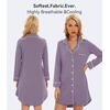 image:imageWiWi Soft Cooling Nightgowns for Women Bamboo Viscose Long Sleeve Sleep Shirt Button Down Sleepwear Boyfriend Gown SXXLAviolet