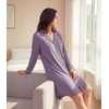 image:imageWiWi Soft Cooling Nightgowns for Women Bamboo Viscose Long Sleeve Sleep Shirt Button Down Sleepwear Boyfriend Gown SXXLAviolet