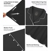 image:imageWiWi Soft Cooling Nightgowns for Women Bamboo Viscose Long Sleeve Sleep Shirt Button Down Sleepwear Boyfriend Gown SXXLBblack