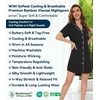 image:imageWiWi Soft Cooling Nightgowns for Women Bamboo Viscose Long Sleeve Sleep Shirt Button Down Sleepwear Boyfriend Gown SXXLBblack