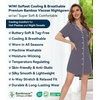image:imageWiWi Soft Cooling Nightgowns for Women Bamboo Viscose Long Sleeve Sleep Shirt Button Down Sleepwear Boyfriend Gown SXXLBdark Grey