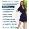image:imageWiWi Soft Cooling Nightgowns for Women Bamboo Viscose Long Sleeve Sleep Shirt Button Down Sleepwear Boyfriend Gown SXXLBnavy