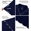 image:imageWiWi Soft Cooling Nightgowns for Women Bamboo Viscose Long Sleeve Sleep Shirt Button Down Sleepwear Boyfriend Gown SXXLBnavy